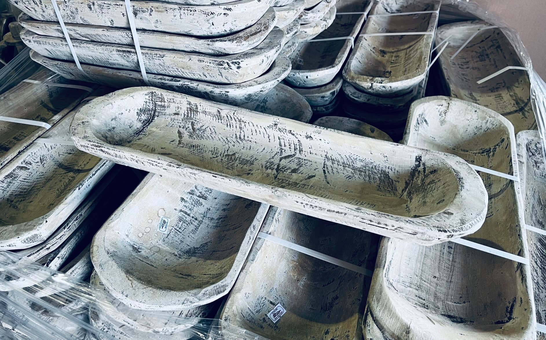 Rustic Farm - Wholesale Candle Holder - Antique White Small Bread Dough Bowl1