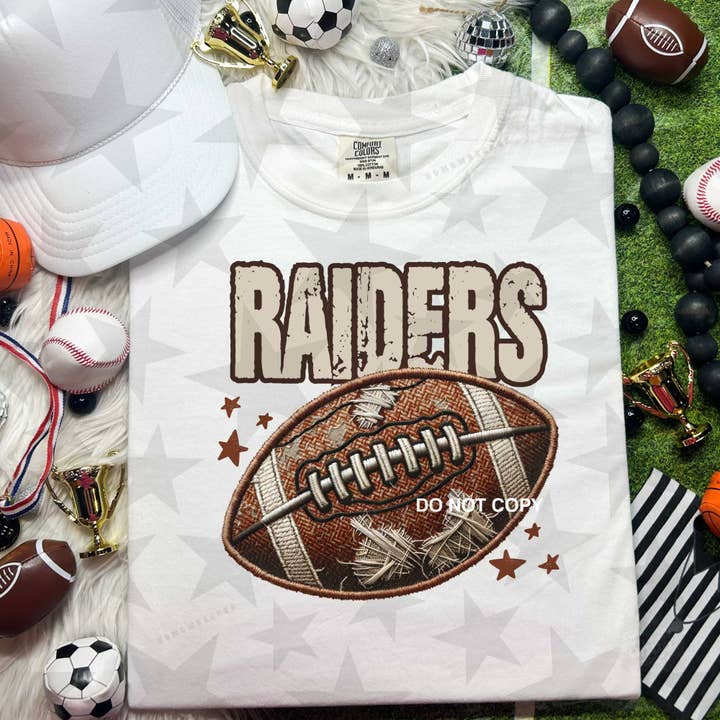 K and M Designs - Wholesale Sublimation Transfer - Raiders Neutral Football Mascot DTF Transfer