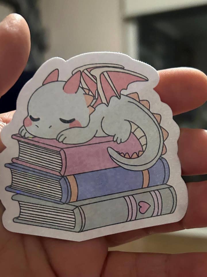 Cute book dragon bookdragon sticker bookish book lover reader sticker for kindle, kindle decal decoration, for wholesale by Bookbestiesuk