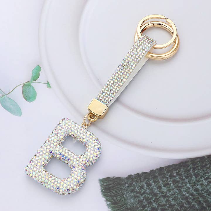 Wona Trading, Inc. - Wholesale Keychain - Women's - Bling Studded Monogram Initial Keychain