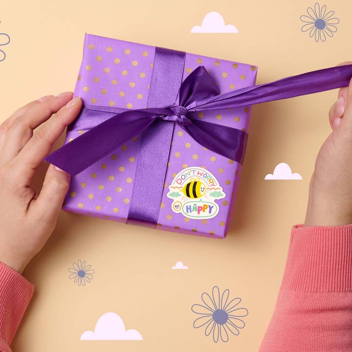 Neha Lee Designs - Wholesale Sticker - Don't worry bee happy handmade glossy sticker4