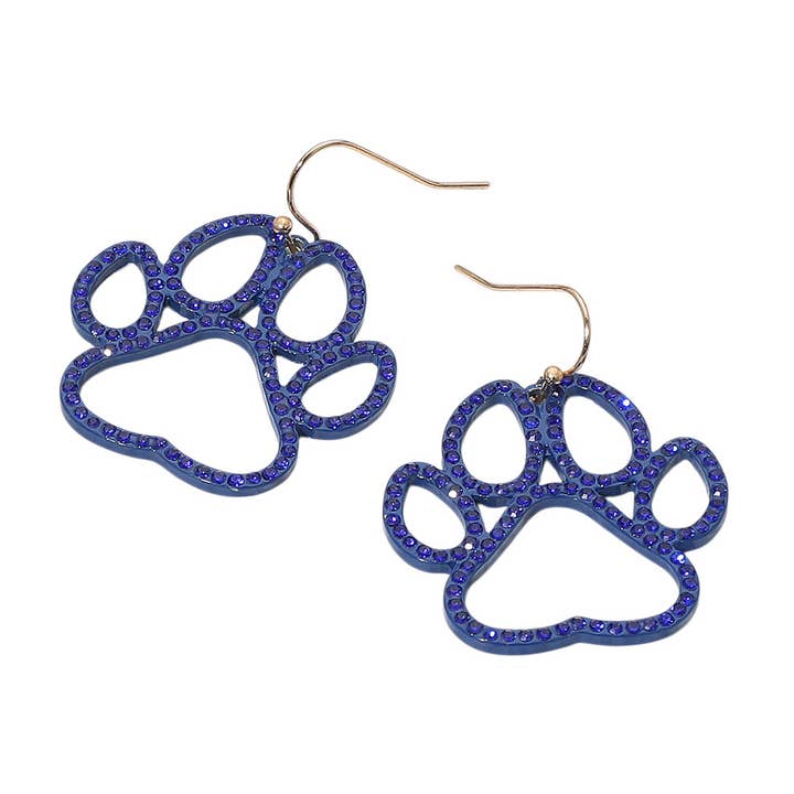 Sensibling Corp. - Vendita all'ingrosso Orecchini pendenti - Orecchini pendenti a forma di zampa con strass per il giorno della partita1