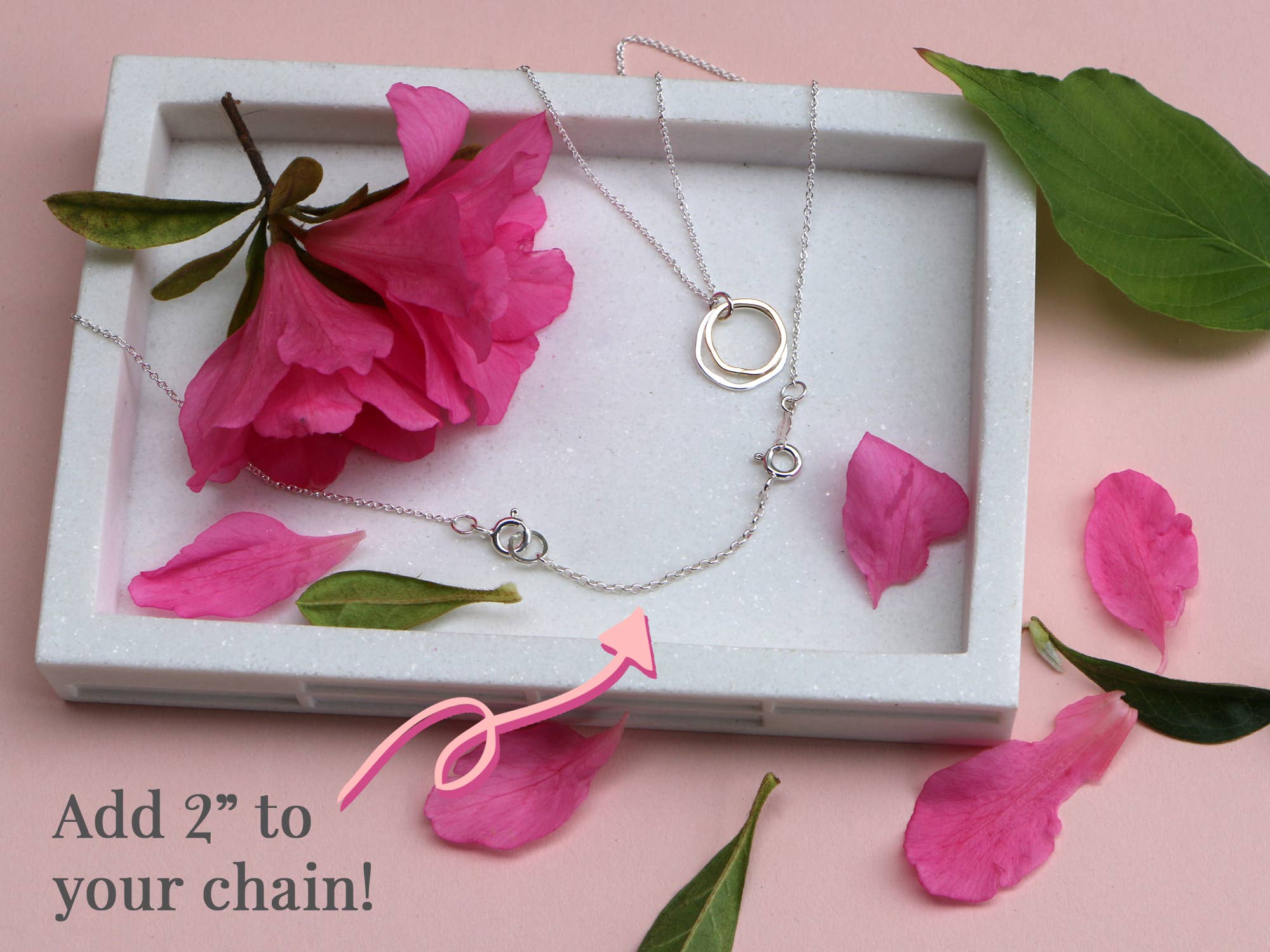 Freshie & Zero - Wholesale Link & Chain Necklace - 2" Rollie Chain Extender | sterling silver or gold filled4