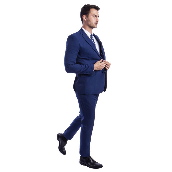 Blue Polyester Hybrid Fit Mens Suit 2pc by Vitto for wholesale on Faire5