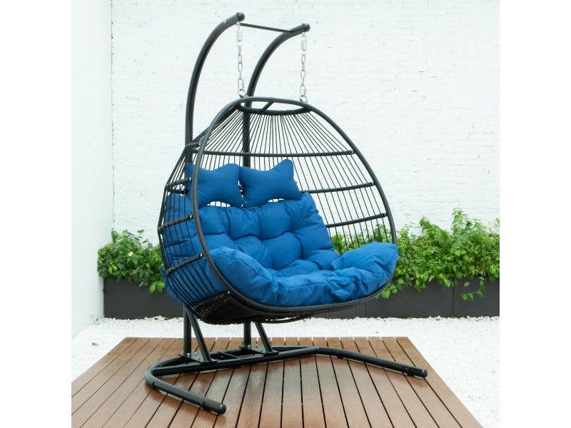 LeisureMod - Wholesale Egg Chair - Wicker 2 Person Double Folding Hanging Egg Swing Chair30