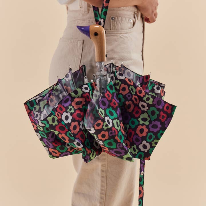 Original Duckhead USA - Wholesale Umbrella - Unisex - Flower Maze Compact Eco-Friendly Wind Resistant Umbrella