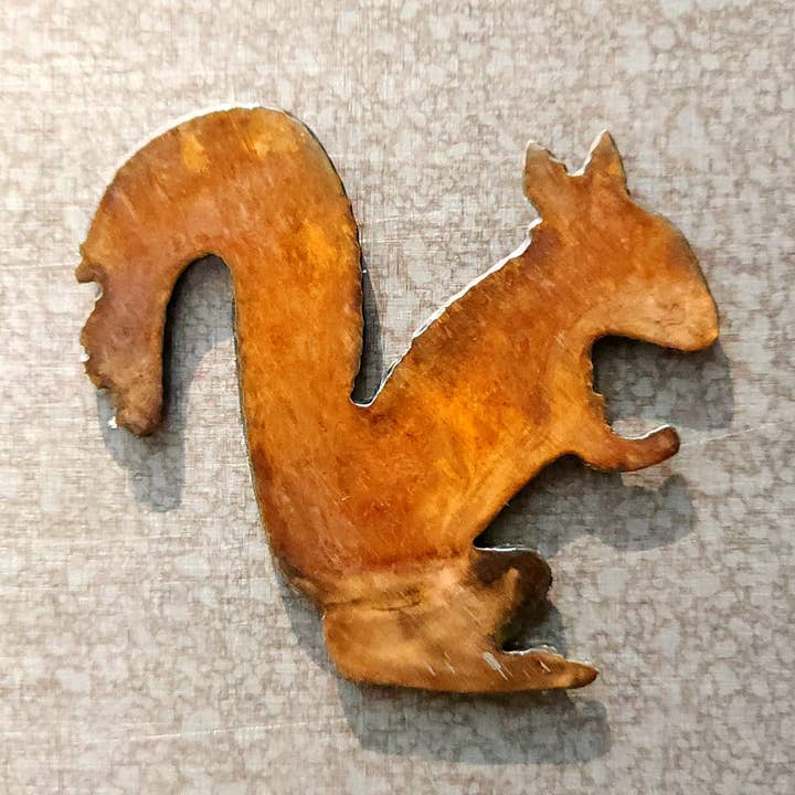 Tiny Squirrel Magnet Collector Gift Tiny Squirrel Art for wholesale by Rustic Metalz
