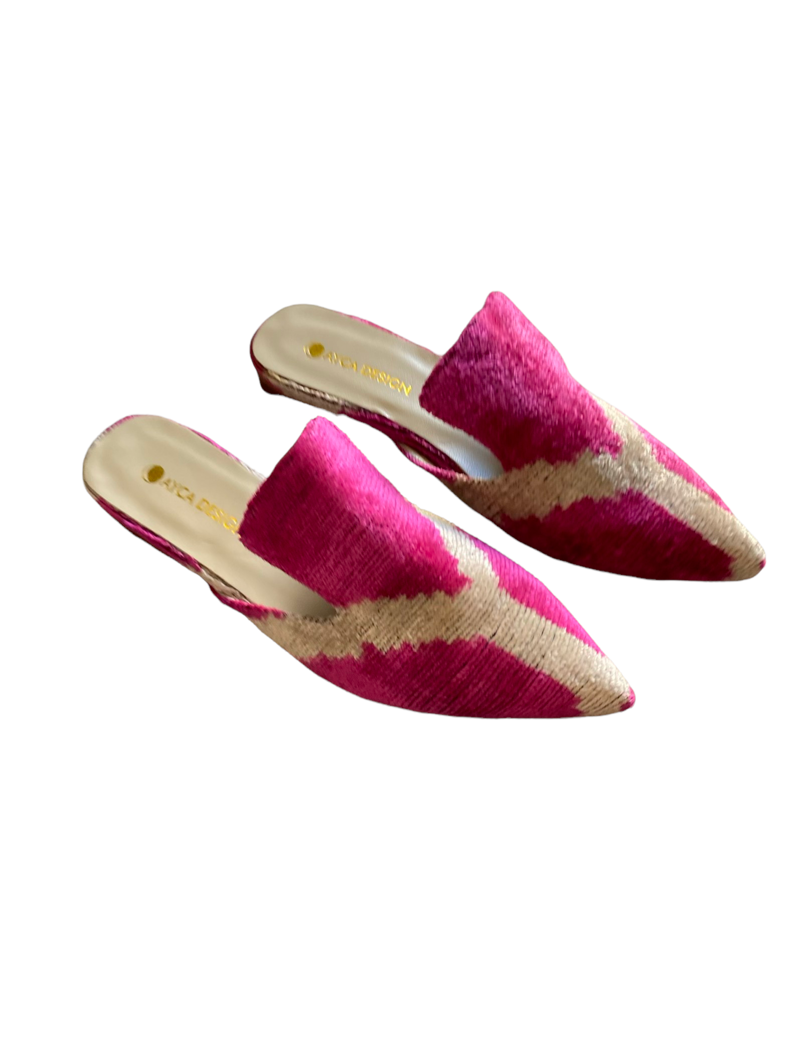 AYCA DESIGN - Wholesale Mules - Women's - Silk Velvet Ikat Point Toe Slide1