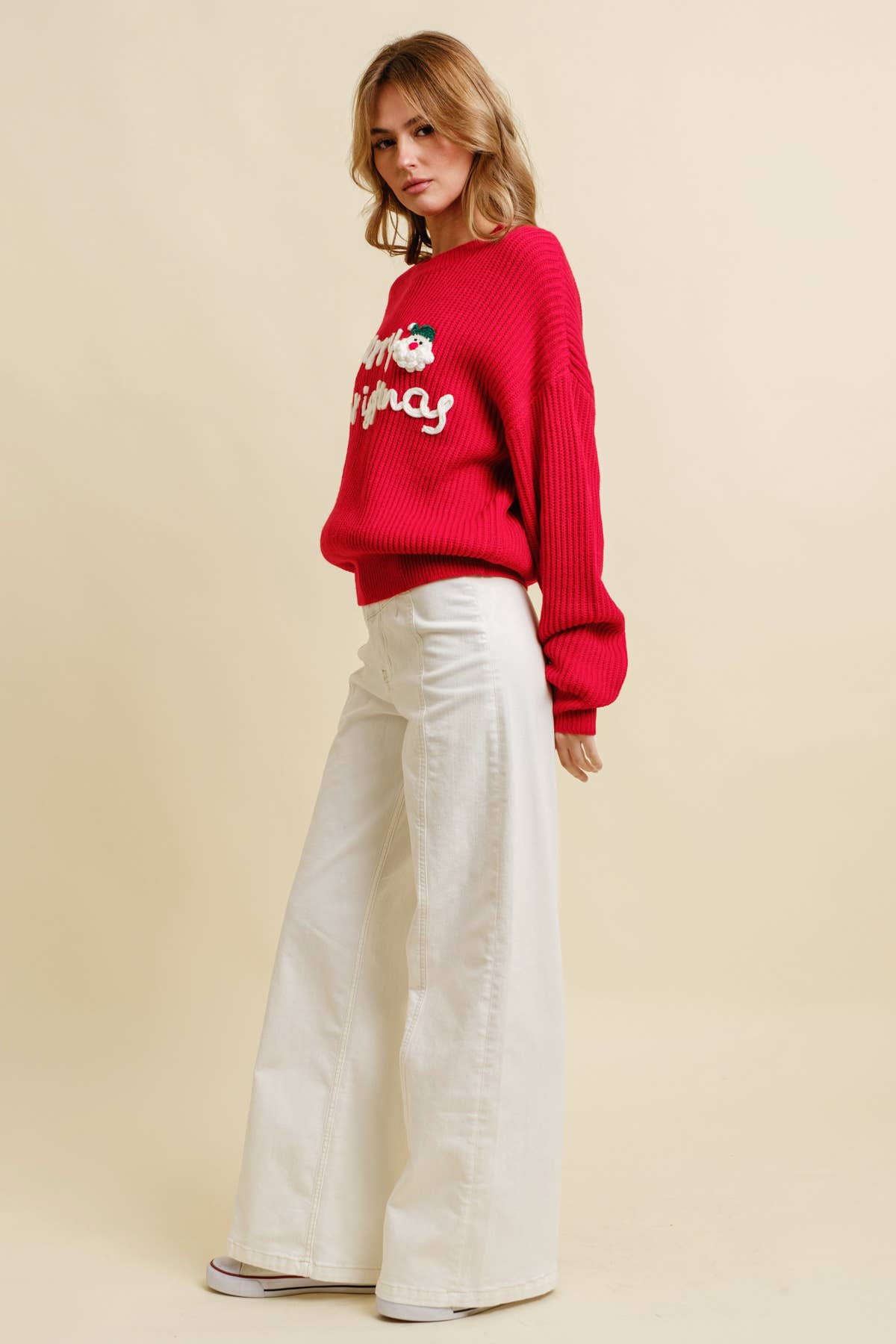 Cloud Ten - Wholesale Knit Sweater - Women's - CSW13483 - MERRY CHRISTMAS HOLIDAY SWEATER13