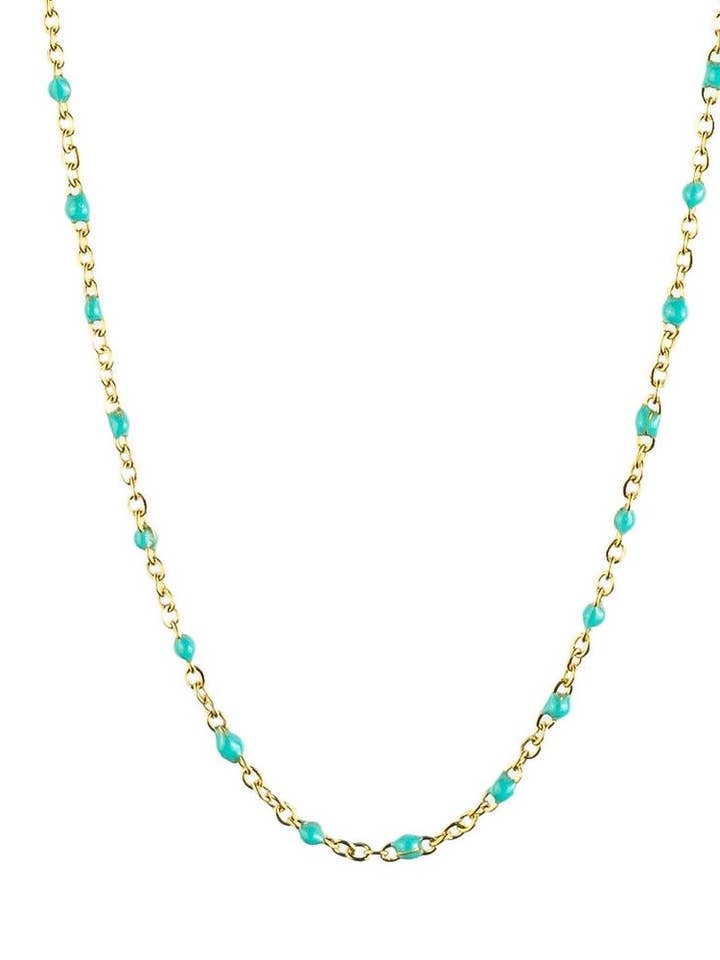 Alicia Waterproof Necklace Turquoise for wholesale by Cassette Barcelona