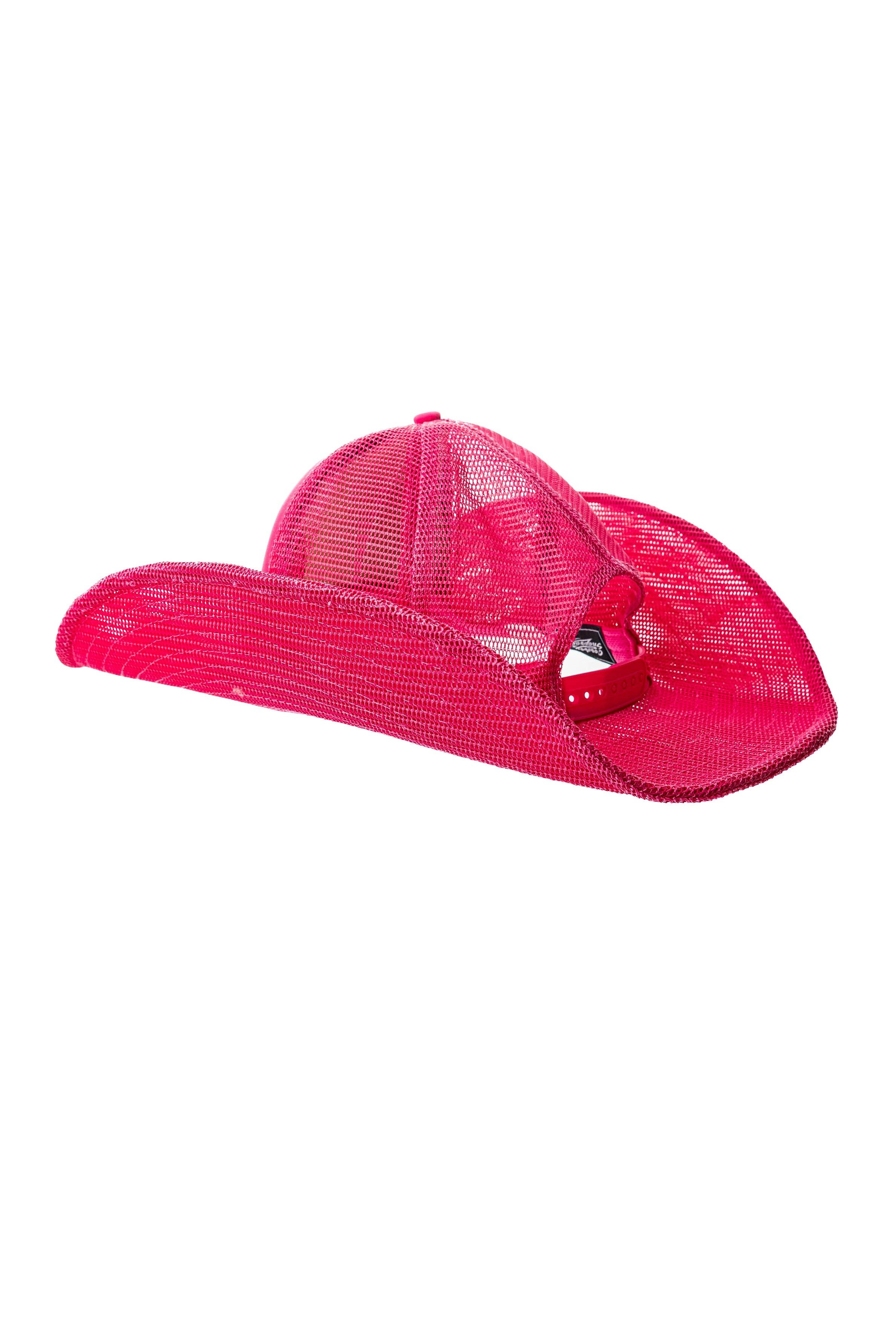 Cowboy Snapback - Wholesale Trucker Hat - Unisex - HOT PINK COWBOY SNAPBACK: 5 PANEL - BLANK2