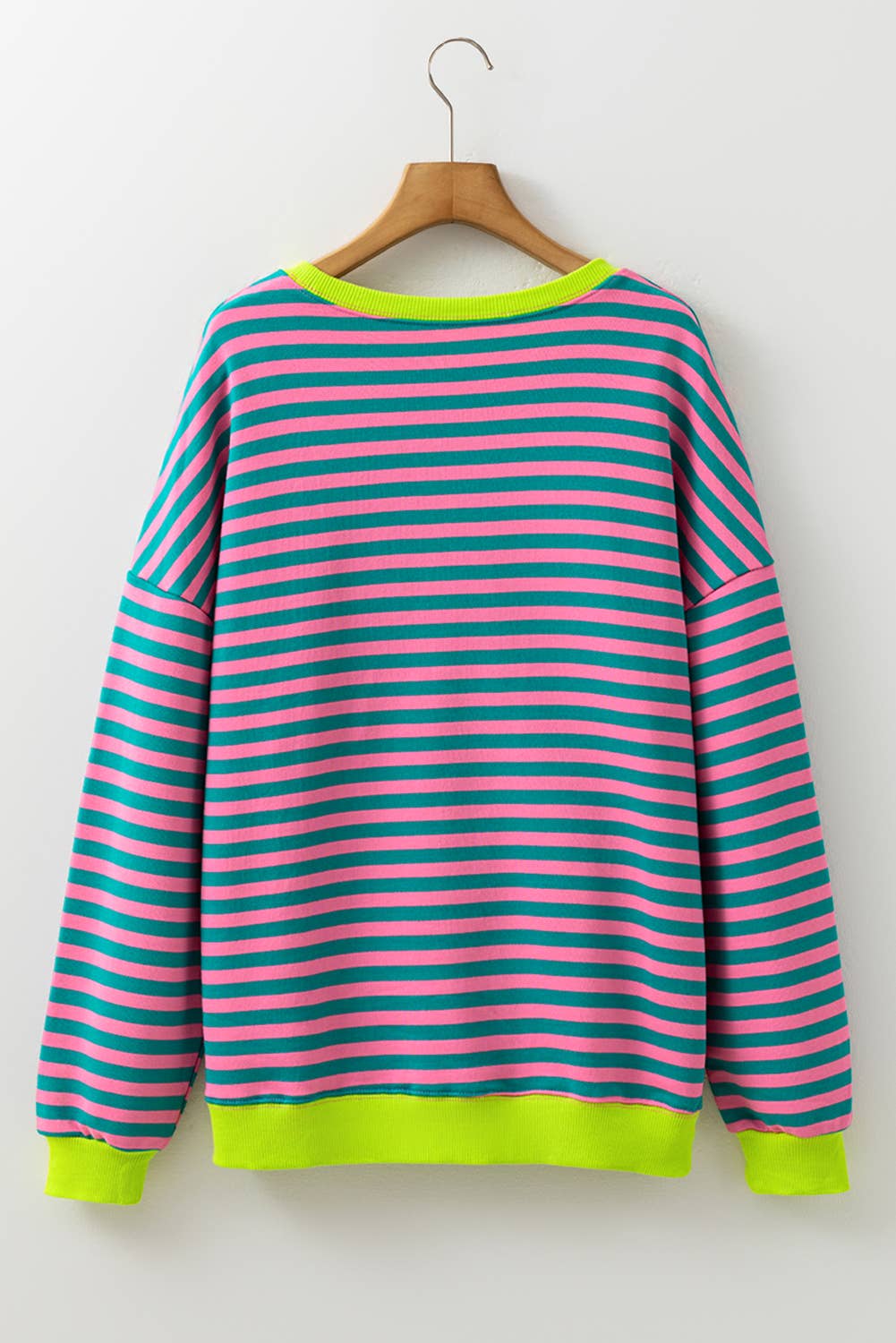 LA Society - Vente Sweat-shirt – femme - Sweat-shirt à rayures contrastées avec point croisé et épaules tombantes13