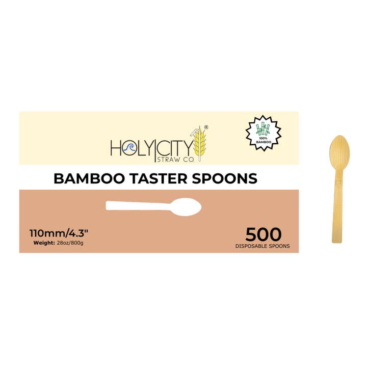 Holy City Straw Company - Wholesale Kitchen spoon - 4.3 "Bamboo Taster Spoons | 2000ct. Case7