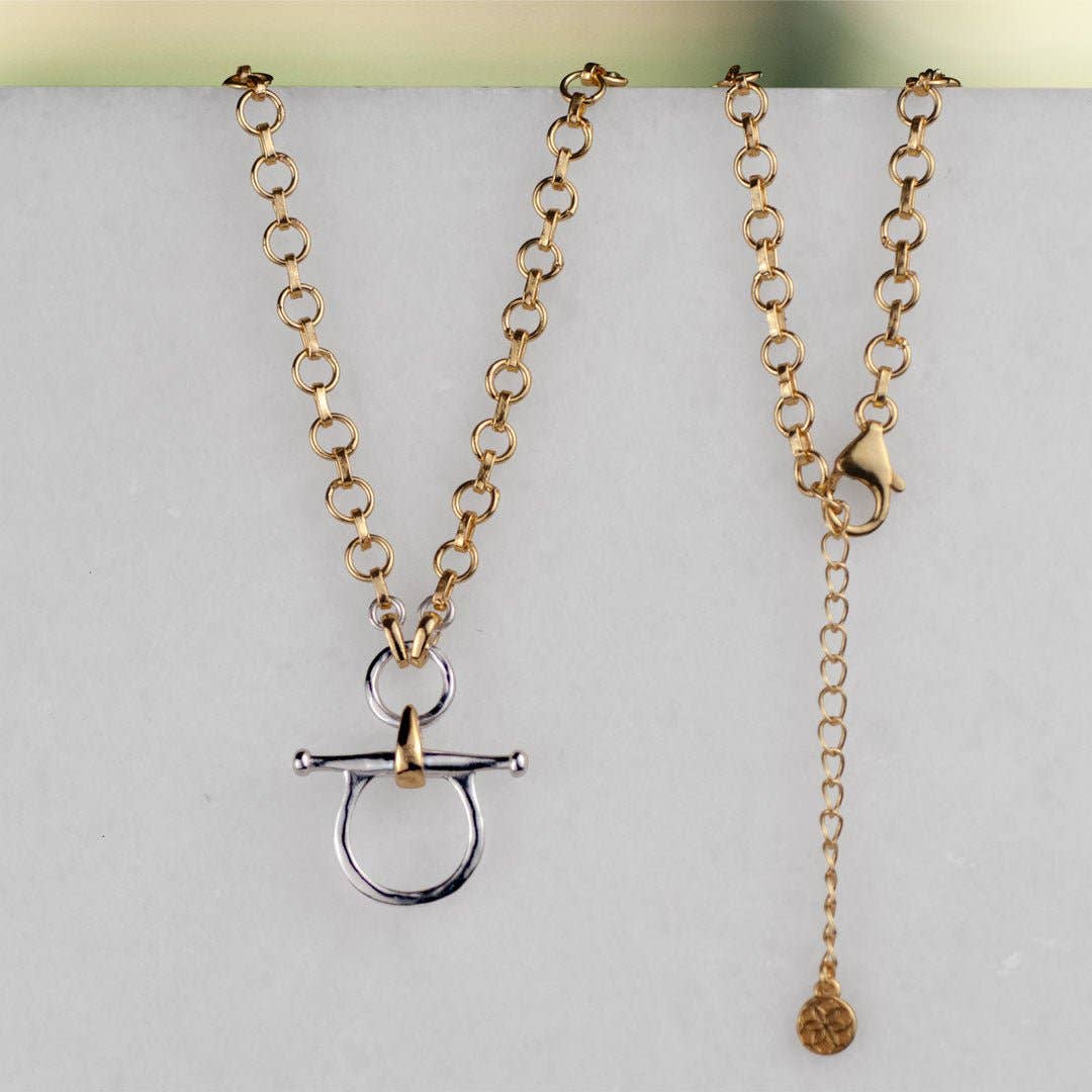 URBAN-EQUESTRIAN - Wholesale Pendant/Charm Necklace - Chelsea - Two Tone Equestrian Horse Bit Necklace6
