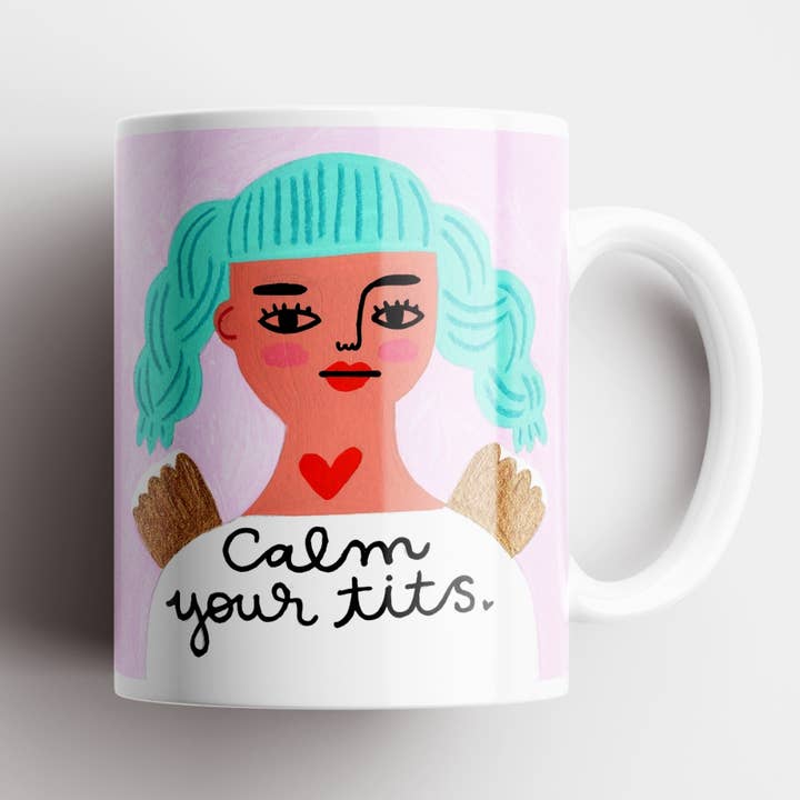 Disrupted Industries - Vendita all'ingrosso Tazza - Tazza Calm Your Tits Grumpy Angel