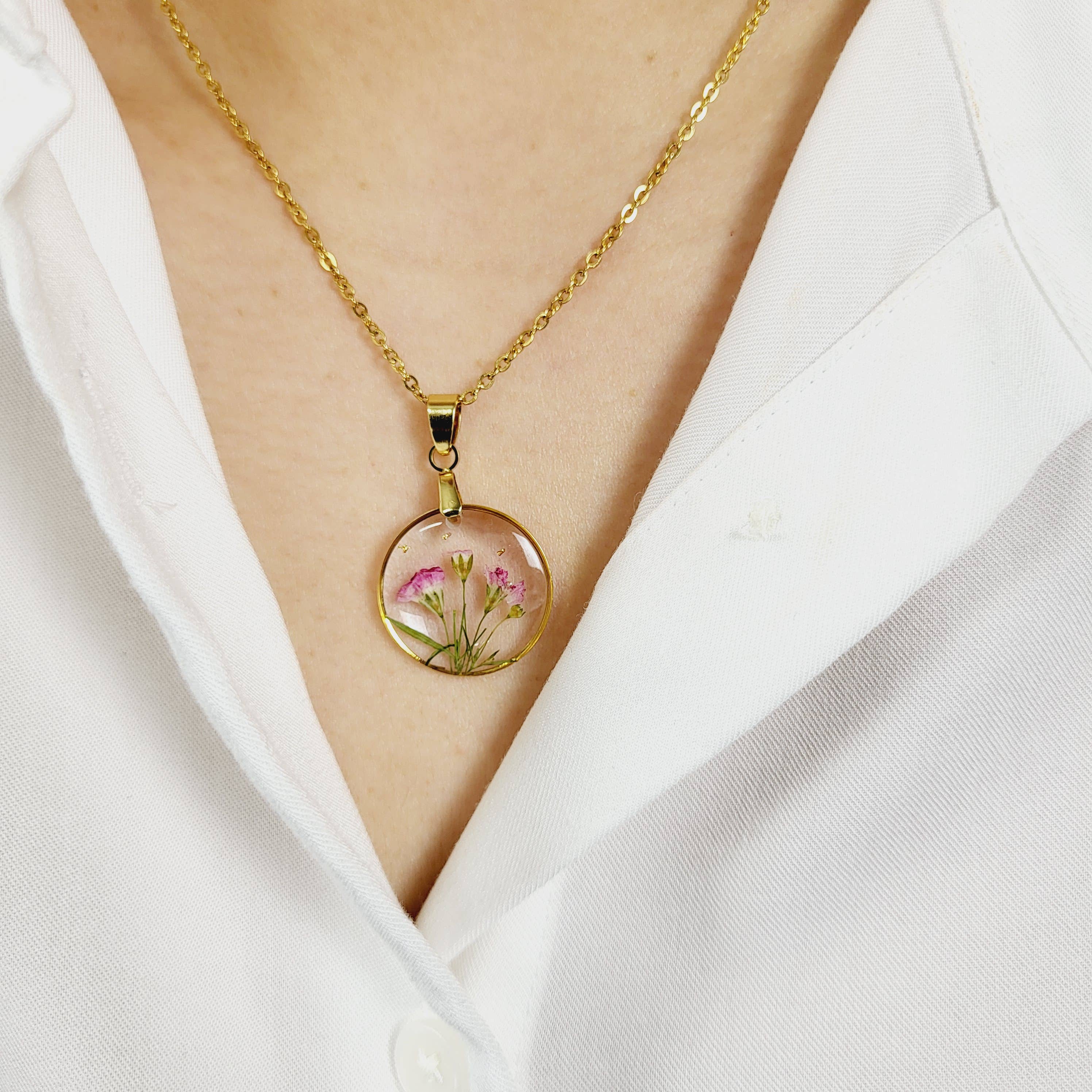 Rhodonco - Wholesale Pendant/Charm Necklace - January birth flower necklace - Carnation8