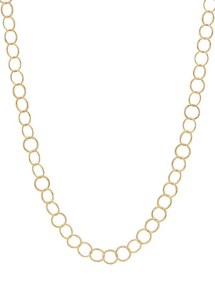 36" Gold Over Sterling Silver Small Circle Diamond Necklace for wholesale by Sosie Designs