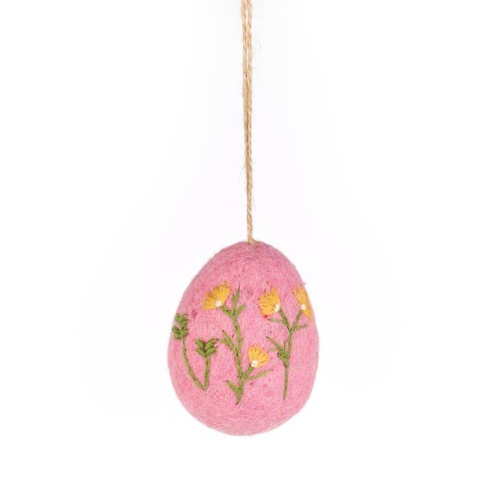 Felt So Good - Wholesale Ornament - Handmade Felt Large Floral Easter Eggs Variety Pack