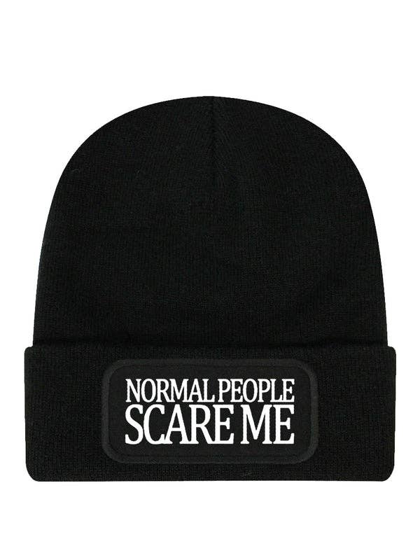 Berretto nero Normal People Scare Me per la vendita all'ingrosso da parte di Grindstore