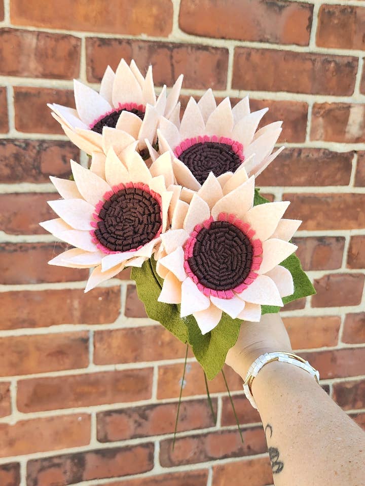 Felt Sunflower Stem for wholesale by Madymae Felt Florals