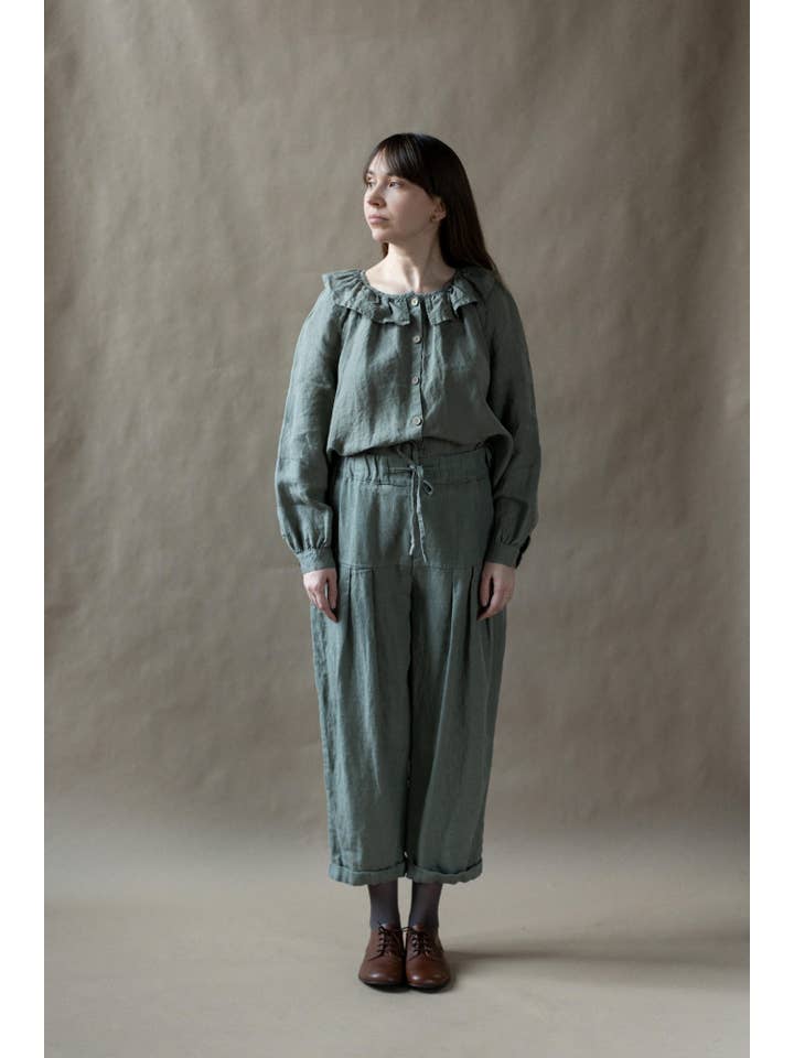 La Petite Alice – Túnica - Mulher por atacado – Túnica de Linho Oversized Polly com Mangas Compridas