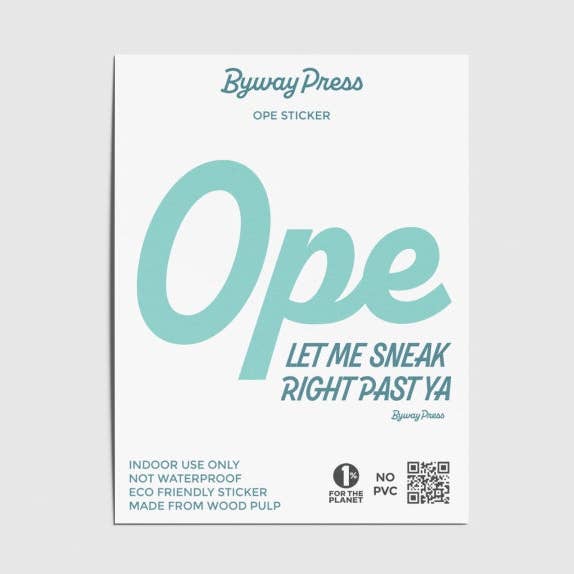 Ope Midwest Slang Sticker v2 for wholesale by Byway Press