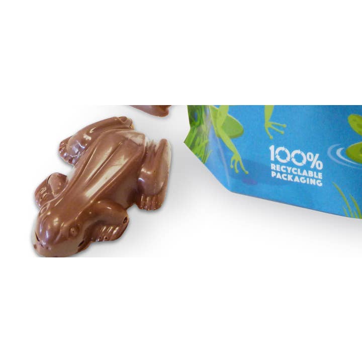 Hames Chocolates – wholesale Chocolate – Solid Milk Chocolate Shaped Frogs Pouch1