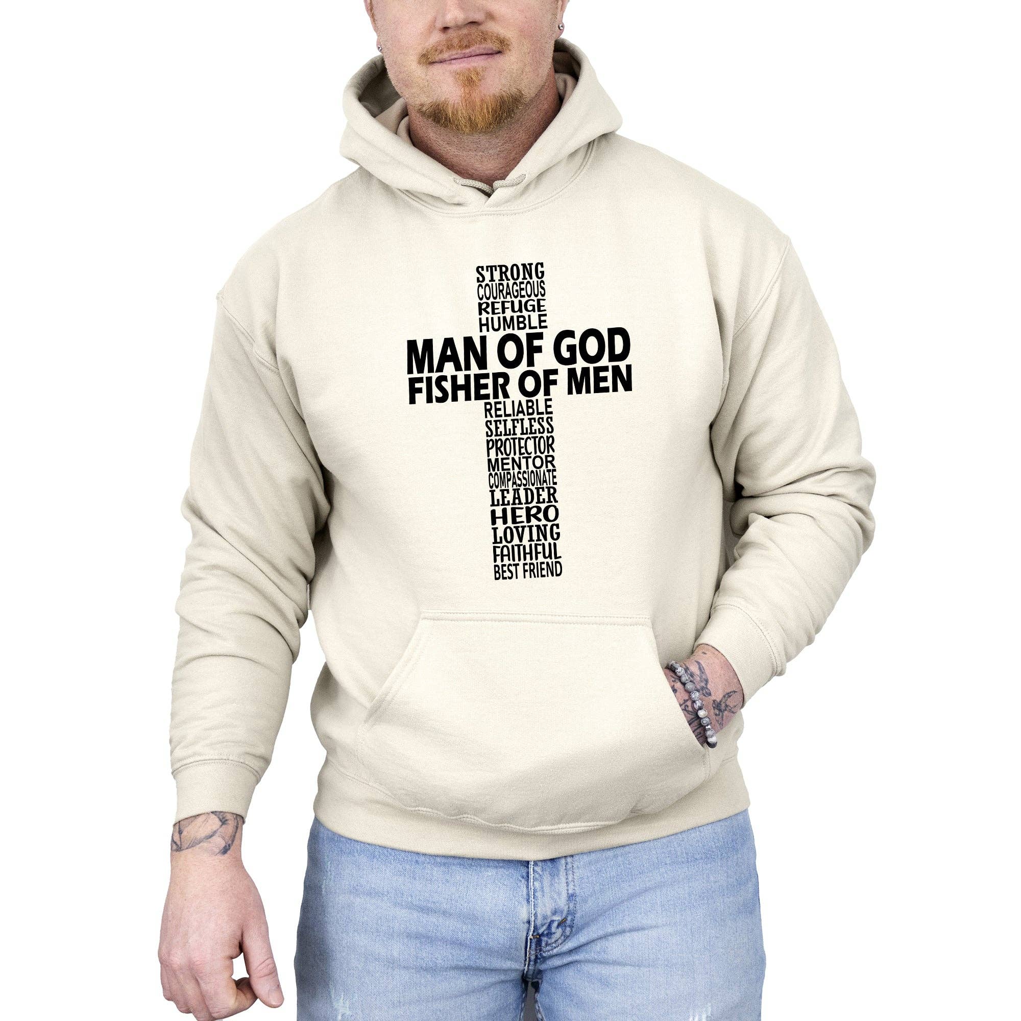 Refinery Number One LLC - Vente Sweat-shirt à imprimés – unisexe - Sweat à capuche Homme de Dieu, Pêcheur d'hommes, Jésus, Chrétien, Faith3