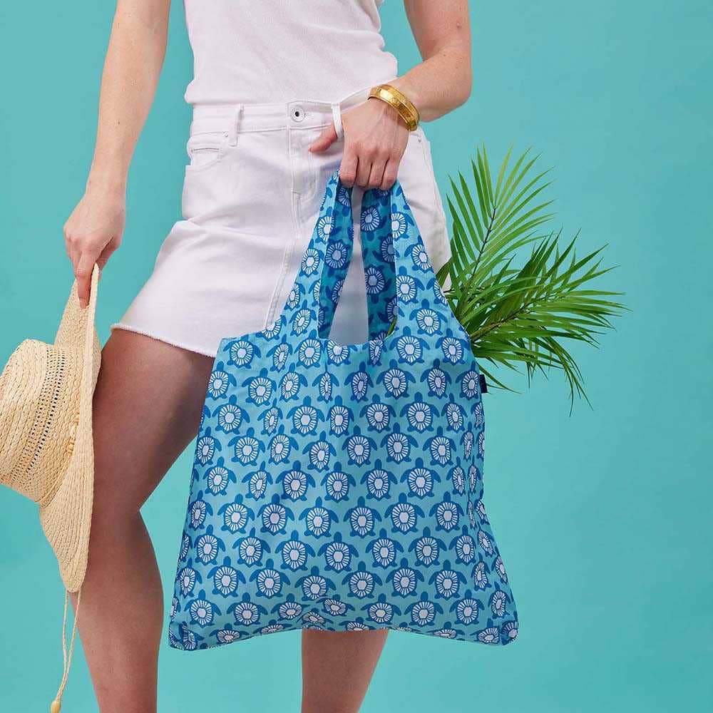 rockflowerpaper – wholesale Grocery/shopping bag – Turtles blu Reusable Shopping Bag8