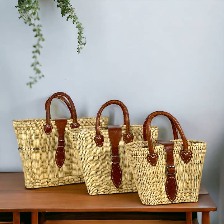 Melecraft - Wholesale Basket - Natural Reed Baskets, Set of 3