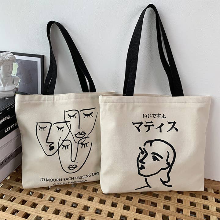 ACCITY - Wholesale Tote Bag - Women's - ONE-SHOULDER LARGE-CAPACITY PRINTED CANVAS BAG_CWAB21925