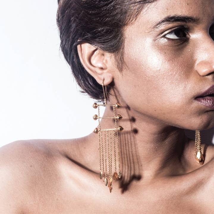 SIFAR FLOW EARRINGS for wholesale by Dhwani Bansal