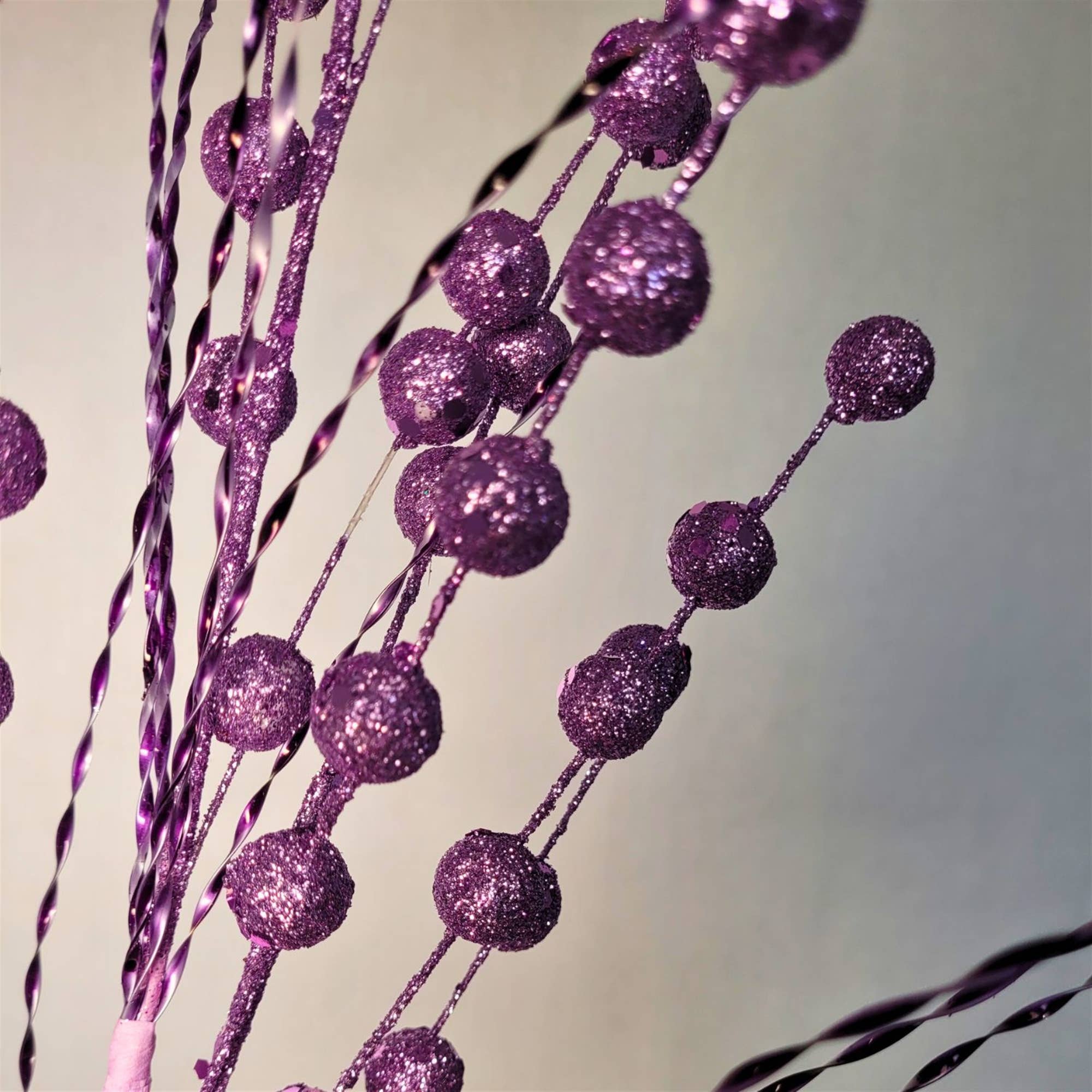 David Christopher's Collection - Wholesale Christmas Decoration - Metallic Twist Glitter Spray - Purple 32”1