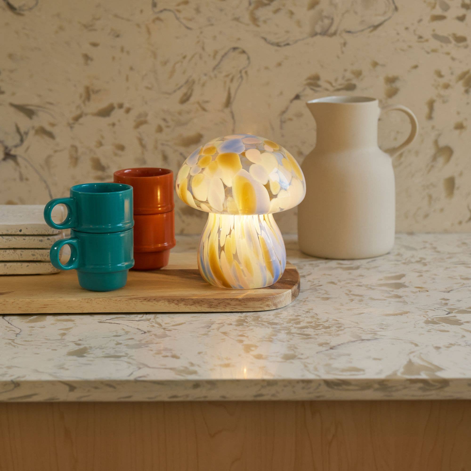 Humber - Wholesale Accent/Desk Lamp - Cordless Glass Mushroom Lamp5