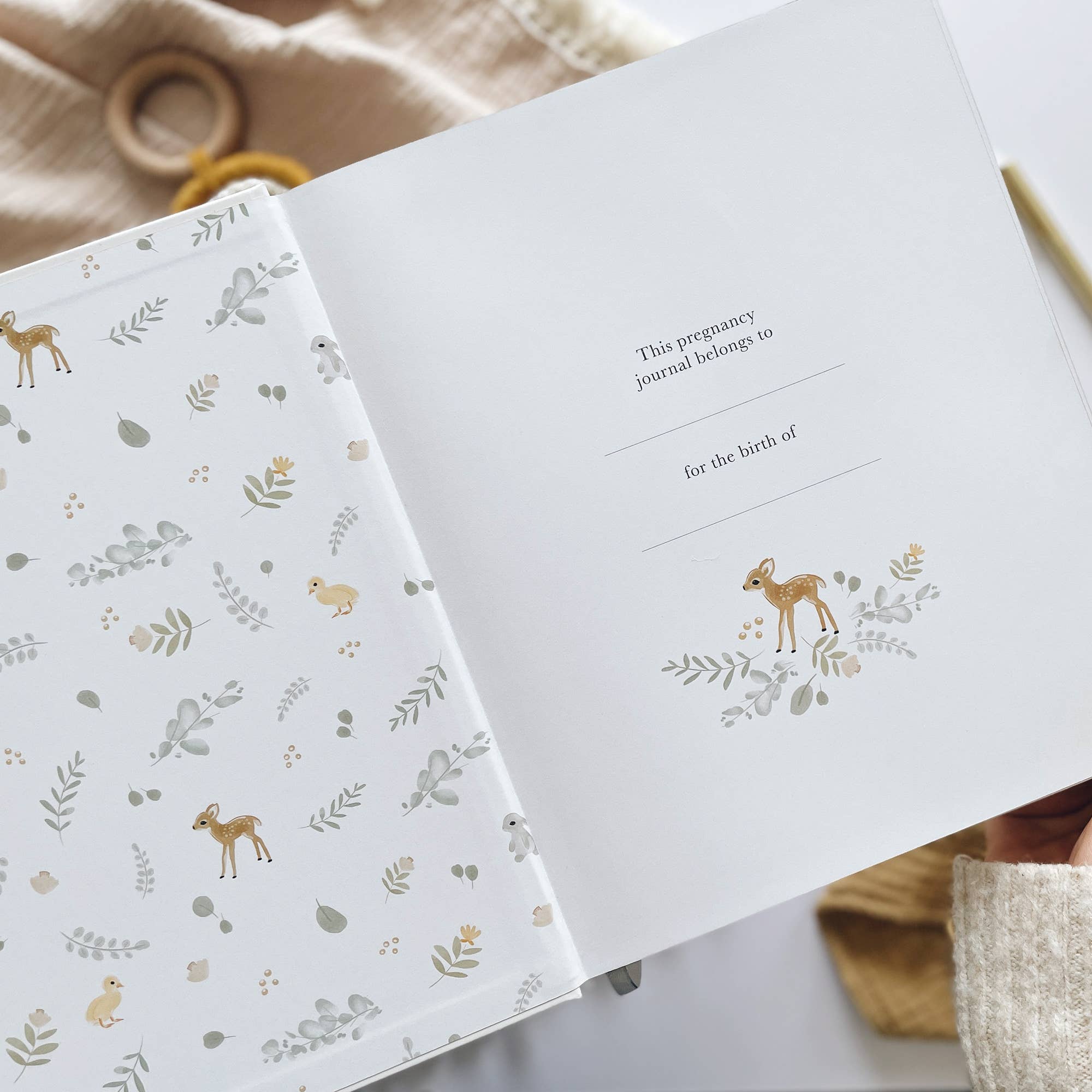 Blush And Gold – wholesale Diary – Maternity – Pregnancy Journal (Animals) expectant mum, parents to be4