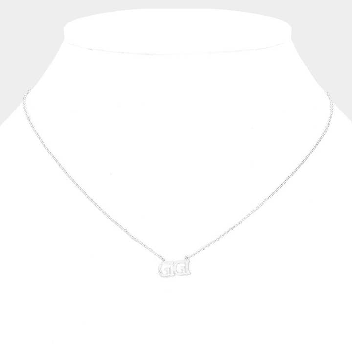 Sensibling Corp. - Wholesale Pendant/Charm Necklace - GIGI White Gold Dipped Metal Message Pendant Necklace6