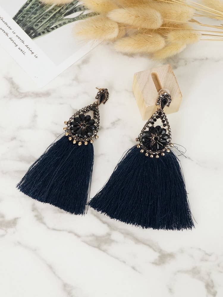 Victoria Moda - Wholesale Tassel Earrings - Zirconia Earrings With Fringes4