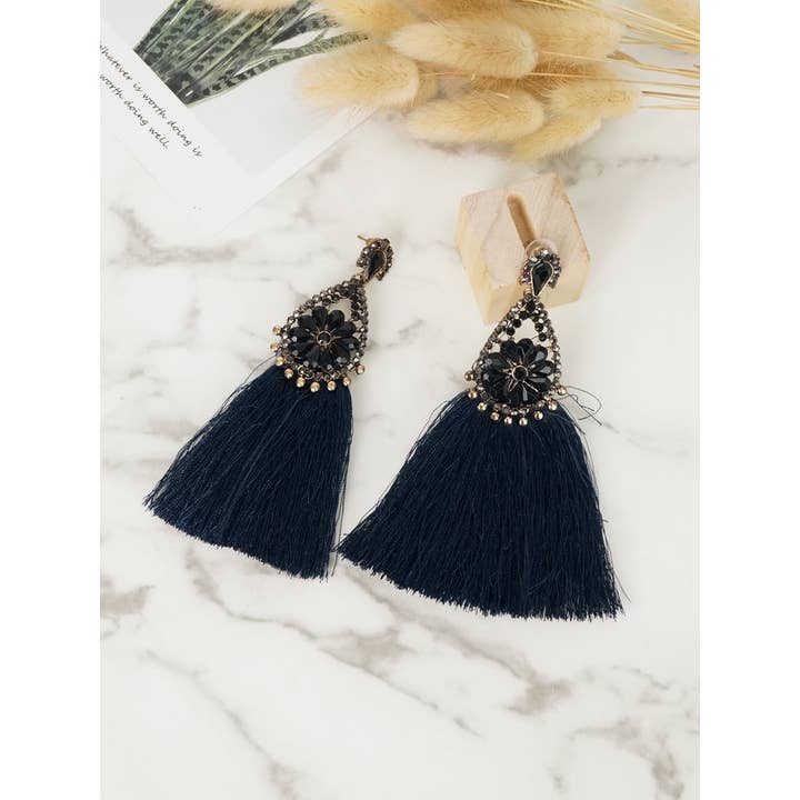 Victoria Moda - Wholesale Tassel Earrings - Zirconia Earrings With Fringes4