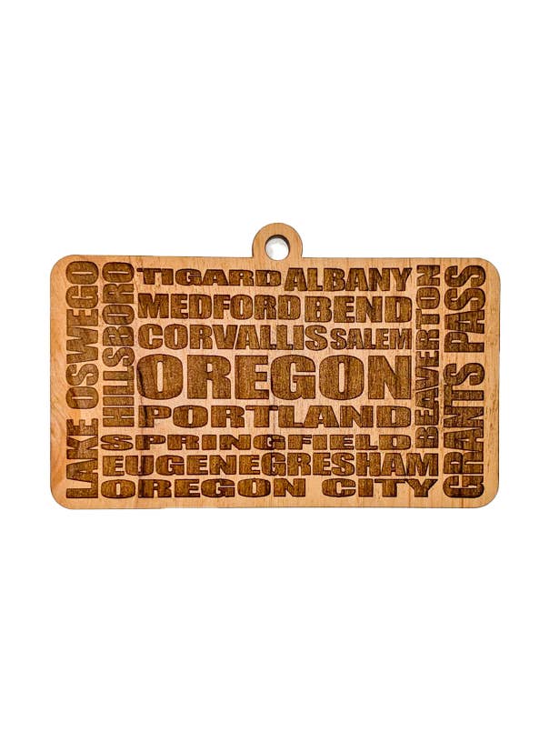 Oregon Cities Ornament for wholesale by Woodcutts Inc.