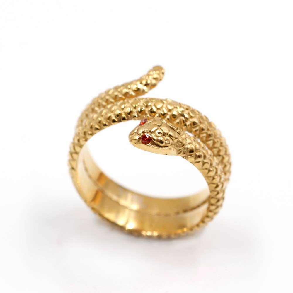 Awaken – Großhandel Cocktail-/Statement-Ring – Vintage Goldene Schlangenring A-4573