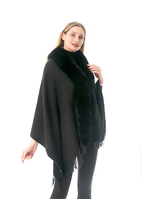 Pretty Persuasions - Wholesale Cape - Women's - CP22111 Symphony Cape w/Faux Fur Trim