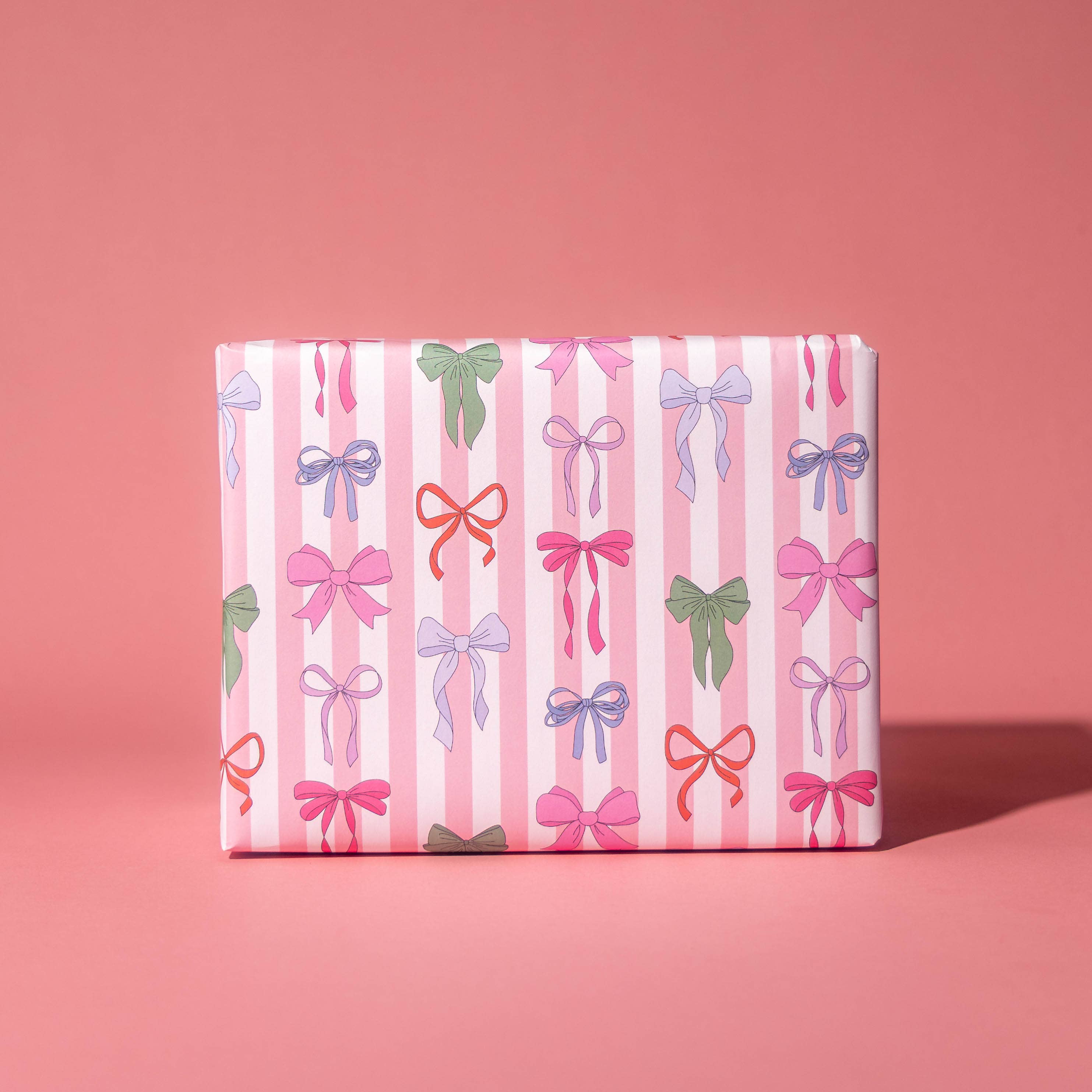 Illustrating Amy - Wholesale Wrapping Paper Roll - Striped Bows Gift Wrap Rolls1