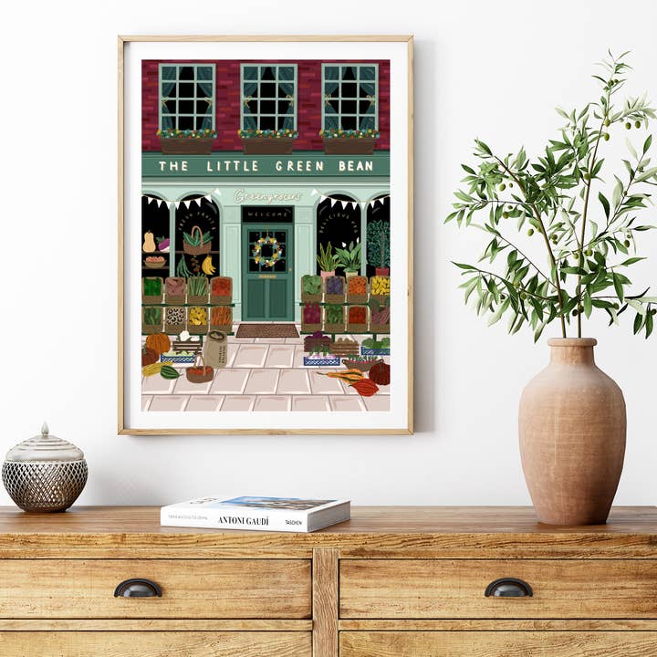 Bea Baranowska Illustration – wholesale Art print – Greengrocers Shop Front Print2