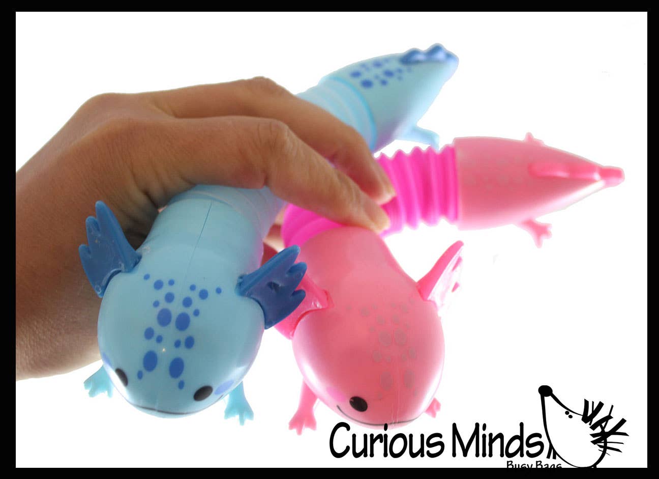 Curious Minds Toys – Brinquedo Fidget - Crianças por atacado – 1 Giro Axolotl Pull e Pop Snap Animal Expandindo Fidget12