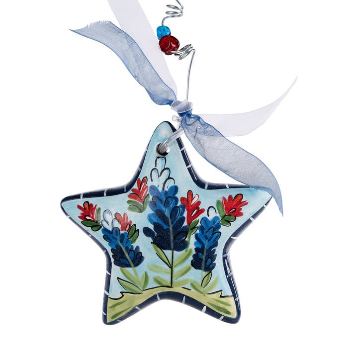 Glory Haus - Wholesale Ornament - Bluebonnet Indian Paintbrush Star Ornament