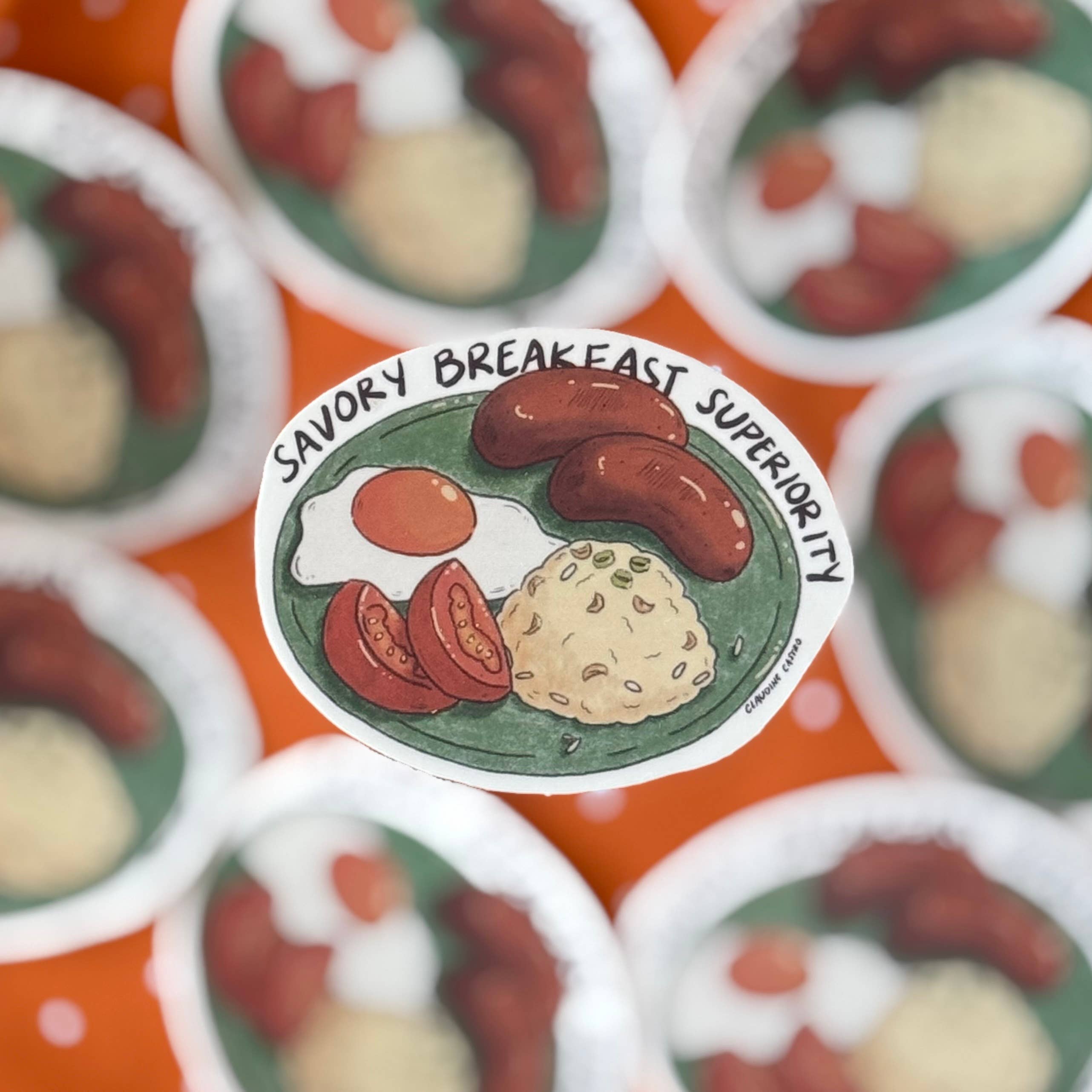 Claudine Castro Art - Wholesale Sticker - Savory Breakfast Food, Longganisa Waterproof Vinyl Sticker1