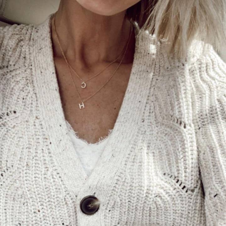 The Sis Kiss - Wholesale Pendant/Charm Necklace - Water Resistant Custom Double Layered Initial Necklace