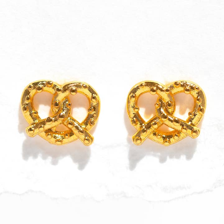 Pendientes de Studs en forma de Pretzel únicos para venta al por mayor de Girls Crew