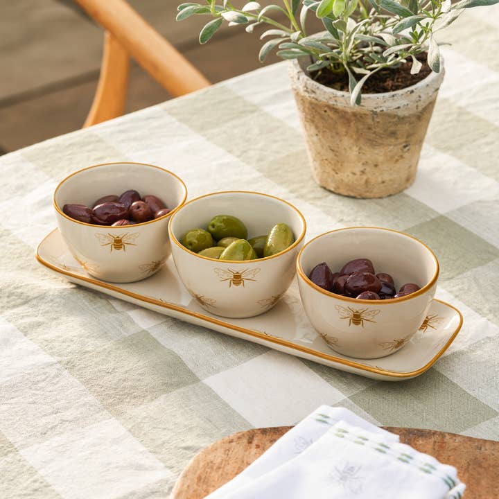 Honey Bees Stoneware Nibbles Bowl (Set of 3) for wholesale by Sophie Allport