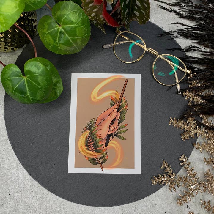 Light & Dark Postcard for wholesale by Solid Gold / Naja-Marie Baumann